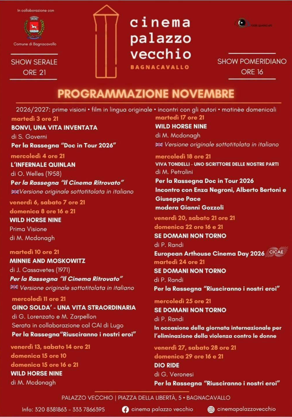 Programma Cinema Palazzo Vecchio