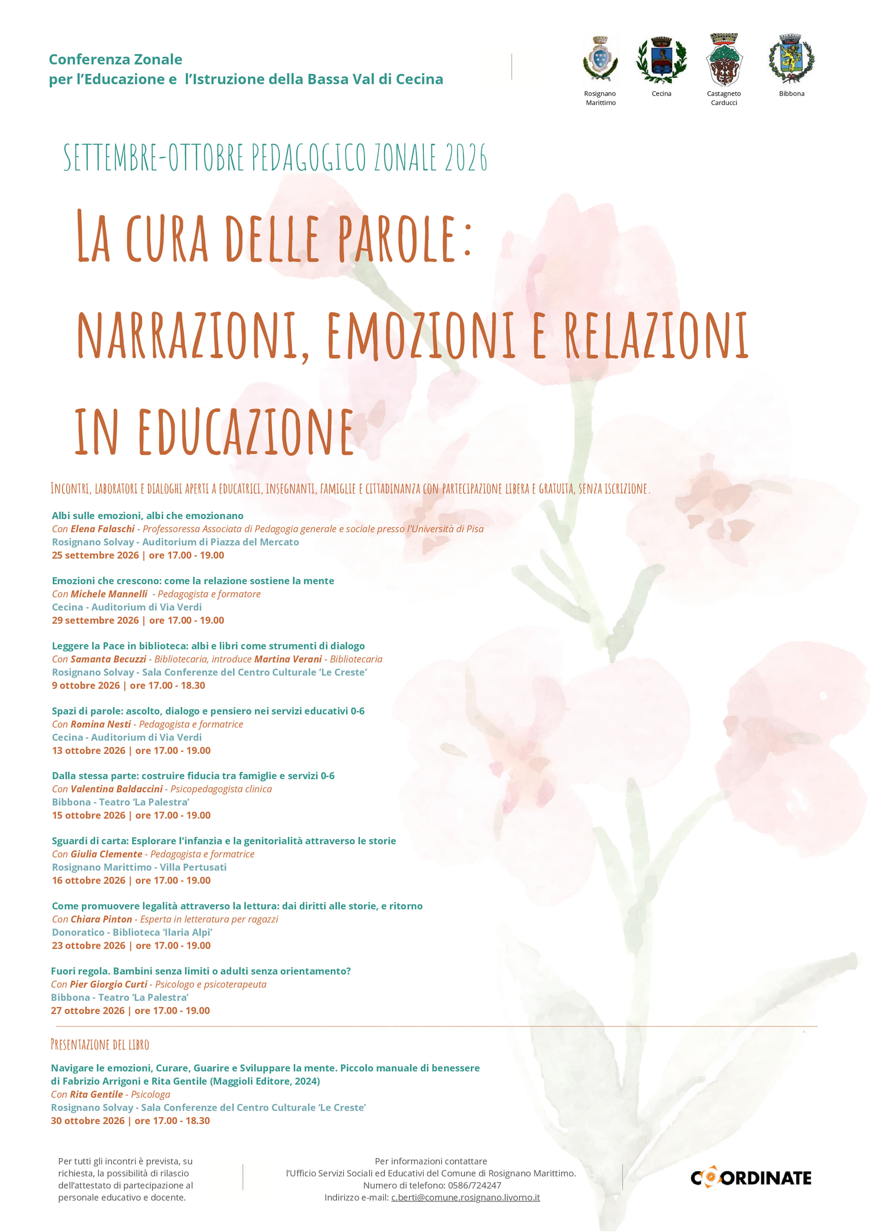 LA LOCANDINA DEL SETTEMBRE - OTTOBRE PEDAGOGICO ZONALE 2026