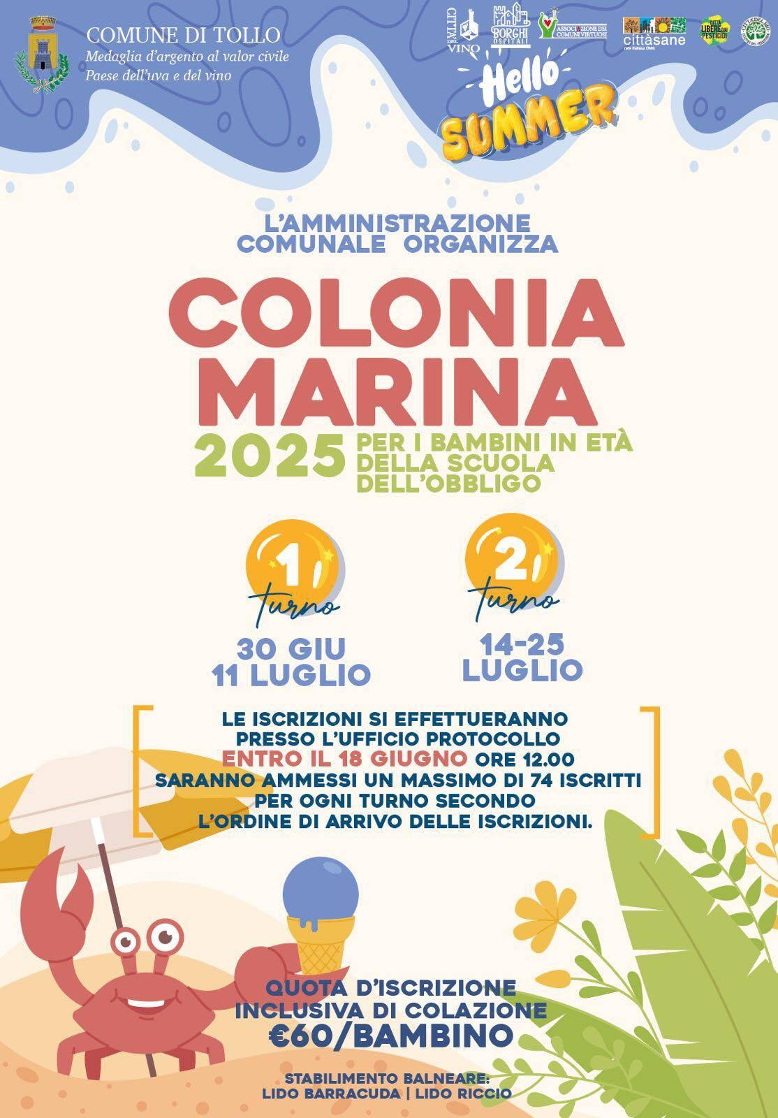 Avviso Colonia Marina Minori