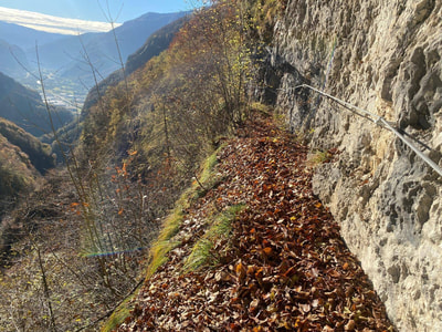 tratto di ferrata sul sentiero