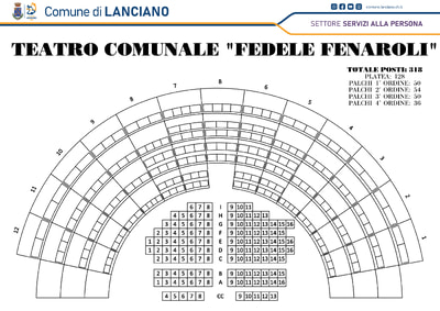 Piantina dei posti a sedere del teatro