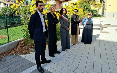 Nella foto Simone Marchiori, Assessora Arianna Miorandi, Sindaca Giulia Robol, Architetta Elena Crosina e Serenella Cipriani