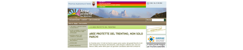 Sito Aree protette del Trentino in via di dismissione Sito Aree protette del Trentino in via di dismissione