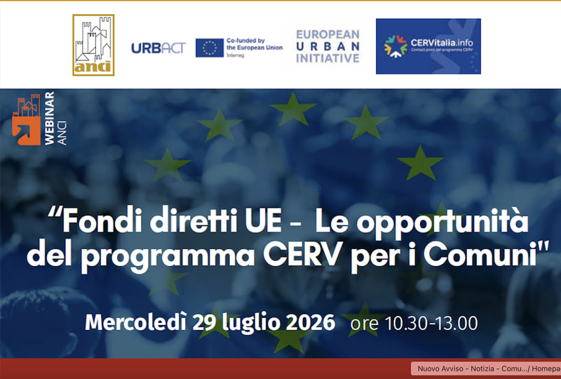 Fondi diretti UE e programma CERV: webinar di approfondimento il 29 luglio