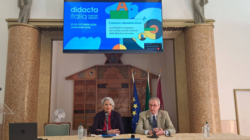 La coordinatrice del Comitato organizzativo di Didacta Italia, Anna Paola Concia, e il sindaco di Lanciano Filippo Paolini